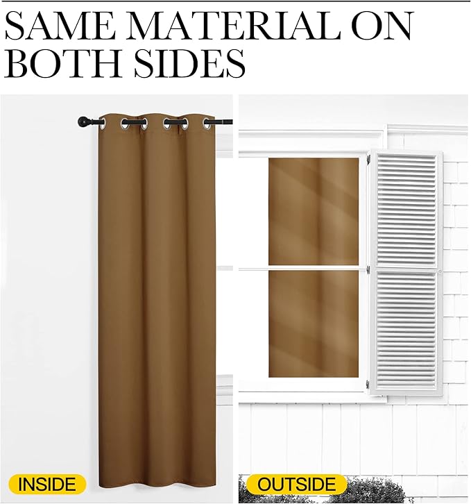 NICETOWN Wall Dividers for Rooms, Room Divider Curtain Screen Partitions, Vertical Blind for Sling Door, Blackout Window Curtains Privacy for Patio (Gold Brown, Single Panel, 9ft Tall x 8.3ft Wide) - Image 6