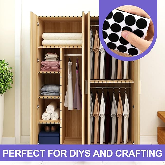 200 Pcs Small Felt Furniture Pads, Self-Adhesive EVA Foam Dot Circles, Round Felt Furniture Stickers for Desks Drawers Vases Photo Frames Cabinets Doors Candlesticks- Black, 2 Sizes - Image 6