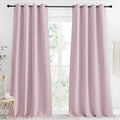 NICETOWN Kitchen Blackout Window Curtain Panel, Baby Pink, 1 Panel, 55 by 90 inches Long, Home Fashion Thermal Insulated Solid Grommet Room Darkening Drape for Apartment by NICETOWN