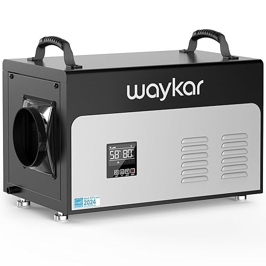 Waykar 130 Pints Energy Star Most Efficient Commercial Dehumidifier with Pump and Drain Hose for Crawl Spaces, Basements, Ducted Industrial Use, and Water Damage Unit - 5-Year Quality Coverage by Waykar