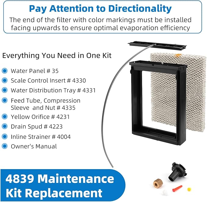 4839 Maintenance Kit with Model 35 Water Panel Humidifier Filter Replacement for AprilAire 600 - Series Whole House Evaporative Humidifiers 600, 600A, 600K, 600M, 600MK, 600MZ, 600Z - Image 2