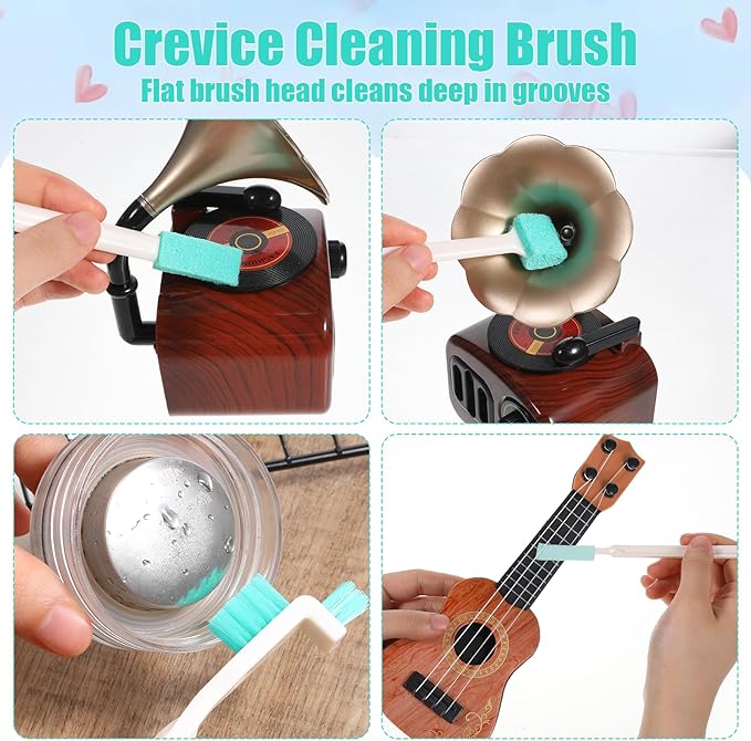 8 Pcs Small Cleaning Brushes for Tight Spaces, Multi-Purpose Tiny Cleaning Brush Crevice Tiny Cleanings Brush Set for Door Window Track Faucet Tight Spaces - Image 5