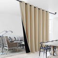 NICETOWN Noise Reducing Room Divider Curtains, Thermal Insulated 100% Blackout Curtain for Office, Slider Panel with Black Lining, Patio Door Drapery (1 PC, 100 inches x 108 inches, Biscotti Beige) by NICETOWN