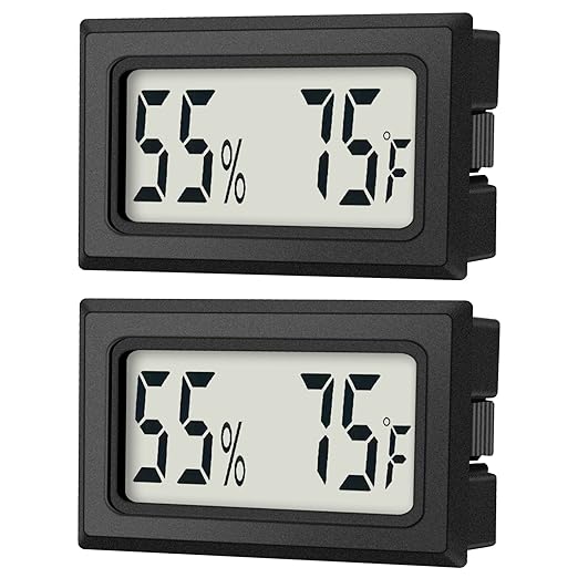 Mini Digital Thermometer 2-Pack Hygrometer Indoor Humidity Monitor Temperature Humidity Gauge Meter with Fahrenheit (℉) for Greenhouse, Garden, Cellar, Closet Etc by DWEPTU by DWEPTU