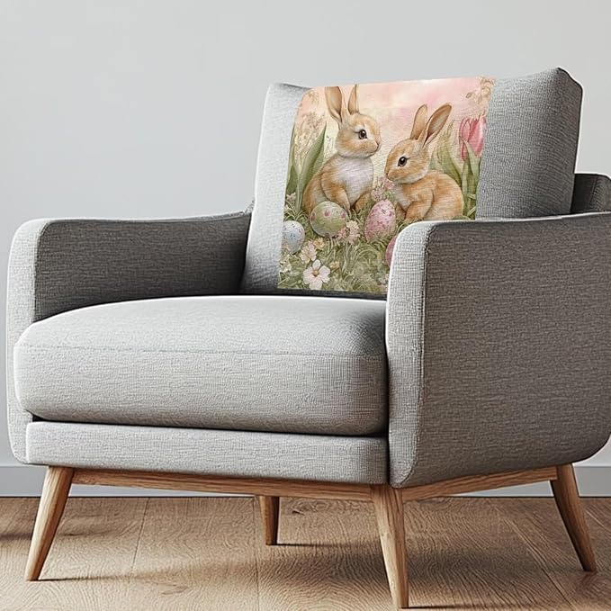Easter Bunny Recliner Chair Protector Non-Slip Headrest Cover for Reclining Chair Stain Resistant Sofa Protective Slipcover Easy to Install Easter Decor by Unknown