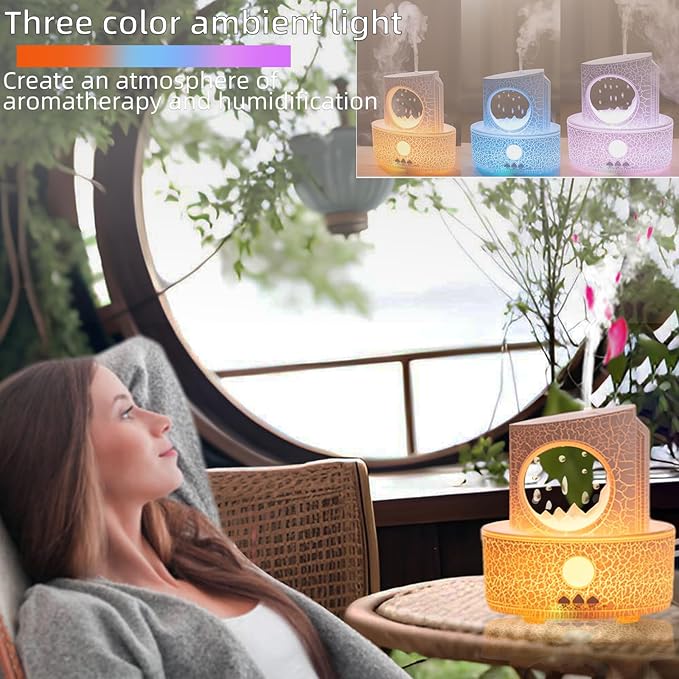 Raindrop Humidifiers for Bedroom,300ML Ultrasonic Small Humidifier, Aromatherapy Essential Oil Vaporizer, Essential Oil Diffuser with Atmosphere Light,Suitable for Bedroom, Hotel,Gym,Yoga Room - Image 4