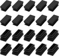 METALLIXITY Rectangle End Caps (30 x 15mm) 24Pcs, Plastic Rectangle Tube Inserts Threaded End Blanking Caps Protector - for Furniture Table Chair Legs, Black by METALLIXITY