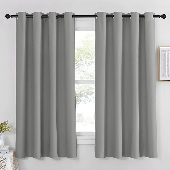 NICETOWN Blackout Curtain & Drape - (Silver Grey Color) Noise Reduction Drapery Thermal Insulated for Living Room/Bedroom, 52 x 63 inches, 1 Panel by NICETOWN