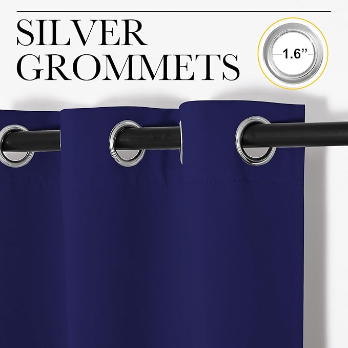 NICETOWN Navy Blue Blackout Curtains 78 inches Length for Living Room, 2 Panels, 55" Wide, Thermal Insulated Decoration Drapes for Bedroom Window - Image 2