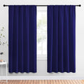 NICETOWN Bedroom Curtains Blackout Draperies - Thermal Insulated Solid Top Pocket Blackout Drapes for Kid's Room (Navy Blue, 1 Pair, 52 x 72 Inch) by NICETOWN