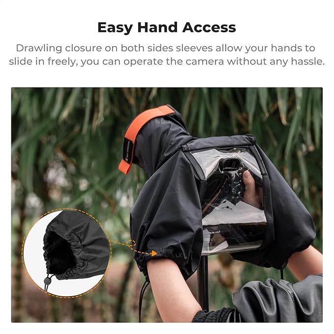K&F CONCEPT Professional Camera Rain Cover, Waterproof Raincoat for DSLR Cameras and Lenses, Photography Camera Protector Accessories - Image 6