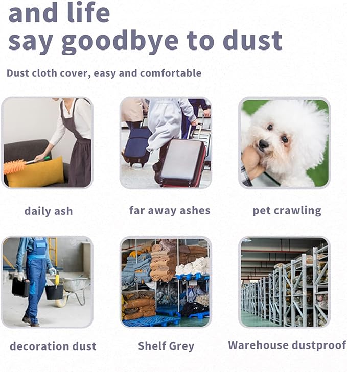 Furniture Cover Multi-Purpose, Indoor and Outdoor Furniture Dust Cover Sofa Cover Dustproof Breathable Mattress Protector Cabinet Cloth Home Dust Block (Dark Gray, 240cm x 350cm(94x137in)) - Image 2
