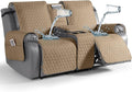 TAOCOCO 100% Waterproof Loveseat Recliner Couch Sofa Covers with Console,Double Reclining Couch Cover Non-Slip Sofa Slipcovers Washable,Furniture Protector Covers for Kids,Pets(2 Seater,Camel) by TAOCOCO