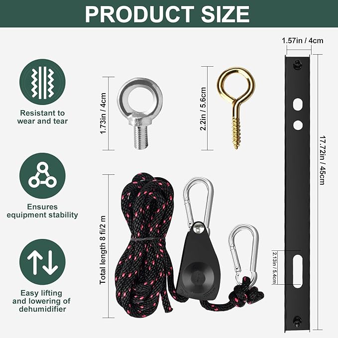 Hanging Kit for Dehumidifiers in Crawl Spaces & Basements | Heavy-Duty Metal Dehumidifier Protection Frame | Anti-Vibration Dehumidifier Hanging Support Accessories to Reduce Noise – Load 300 lbs. - Image 2