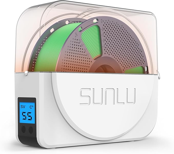SUNLU Official Filament Dryer S1 Plus, Built-in Circulation Fan, 3D Printer Filament Drying Box and Storage Box fo PLA PETG ABS Filament 1.75 2.85 3.00mm, S1 Plus White by SUNLU