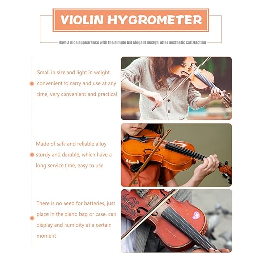 Round Golden Hygrometer for Violin and Guitar Cases - Accurate Humidity Indicator for Instrument Maintenance and Care - Image 3