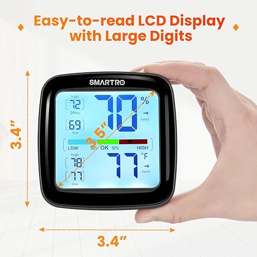 SMARTRO SC42 Professional Digital Hygrometer Indoor Thermometer Room Humidity Gauge Pro Accuracy Calibration 2 Pieces (2) - Image 5