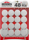 Felt Furniture Pads X-PROTECTOR - 48 Premium Felt Pads Floor Protector - Chair Felts Pads for Furniture Feet Wood Floors - Best Furniture Pads for Hardwood Floors - Protect Your Hard Floors! (White) by X-Protector
