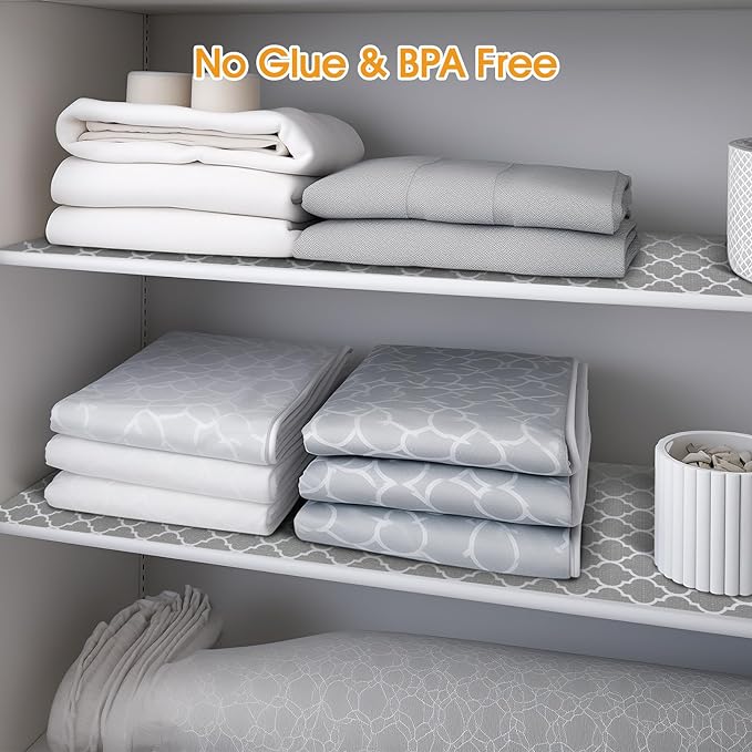 Shelf and Drawer Liner for Kitchen Cabinets Non-Adhesive, Strong Grip Non-Slip Thickened Cabinet Liners for Shelves, Waterproof Mats for Dresser Cupboard, Gray, 12 in x 20 Feet - Image 6