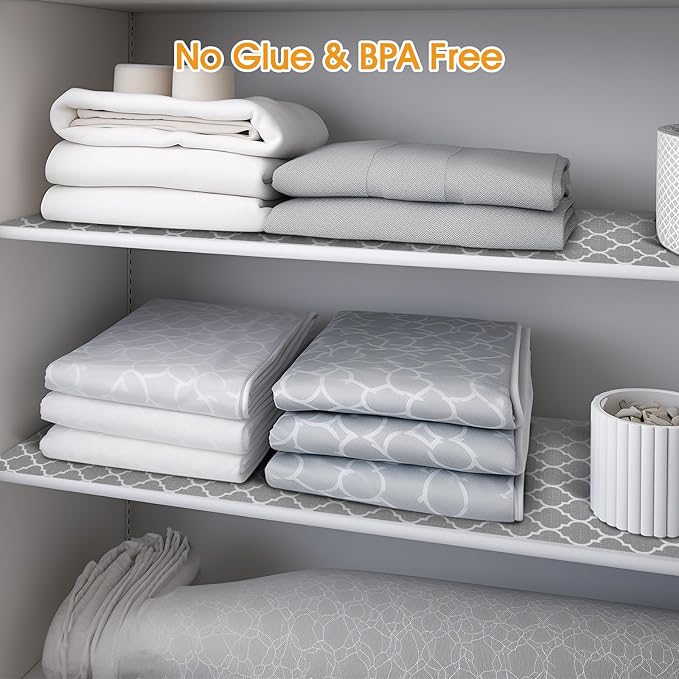 Shelf and Drawer Liner for Kitchen Cabinets Non-Adhesive, Strong Grip Non-Slip Thickened Cabinet Liners for Shelves, Waterproof Mats for Dresser Cupboard, Gray, 23 in x 10 Feet - Image 6