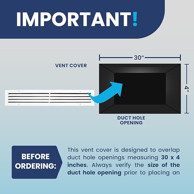 30x4 Inch (Duct Opening) Air Return Vent Cover Decorative – Premium Aluminum AC Vent Cover for Ceiling & Wall, Rustproof Grille, Ideal for Home HVAC Grille, Durable & Easy to Install by ACLAMINAIRE - Image 4