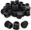 3/4" (19mm) Plastic Hole Plugs Black -Round Chair Leg Caps, Flush Mount Pipe Plugs, Tubing End Caps for Metal&Wood Legs Tube, Outdoor Furniture Feet caps & Table Plastic Plugs, 24 PCS by EASYEAH