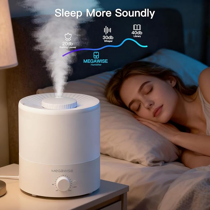 MegaWise Ultrasonic Cool Mist Humidifier | Quiet Operation, Top Fill, Auto Shut-Off | Ideal for Bedroom, Baby Room, and Plants (3.5 L) - Image 5