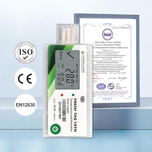 Freshliance LCD Temperature Humidity Data Logger, Single Use USB Temperature Humidity Recorder with PDF or CSV Report, 65000 Readings -22℉~158℉ High Accuracy, 7days, 10pack, Fresh Tag10TH - Image 6