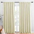 NICETOWN Room Darkening Curtains for Bedroom - Triple Weave Home Decoration Thermal Insulated Solid Drapes for Patio Door (Beige, Set of 2 Panels, 70 x 95 Inch) by NICETOWN