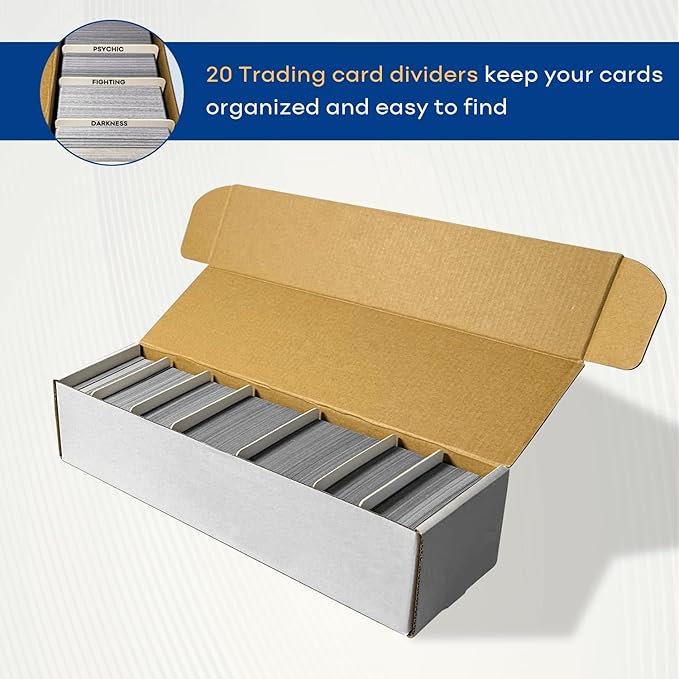 Trading Card Storage Box, Mtg Storage Box with Dividers, Cardboard Collector Box for TCG, Baseball Sports Cards, 6 Count - Image 3