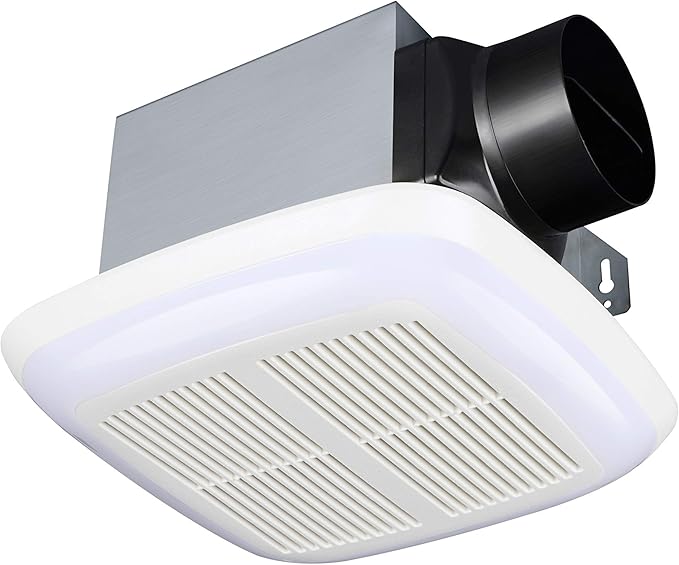 Tech Drive Very-Quiet 80 CFM, 1.5 Sone No Attic access Needed Installation Bathroom Ventilation and Exhaust Fan With LED light 4000K 800LM (80CFM),Ceiling Mounted Fan,Easy to Install by TechDrive