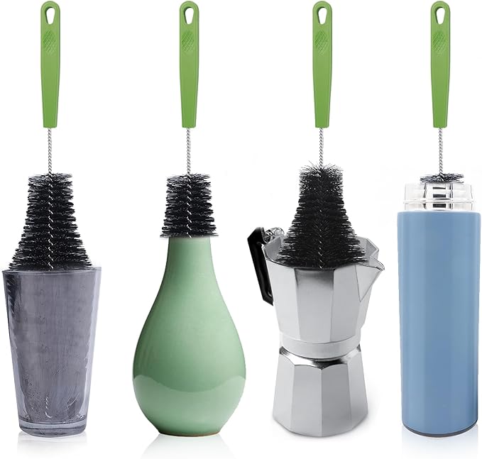 Long Bottle Brush, 15.64 in Bendable Cleaner Brushes for Cleaning Neck Beer Bottles, Wine, Baby Bottles, Water Bottles, Tumblers, Flask, Bird Feeder, Vase, Pipes and Brewing Supplies Black/1Pack - Image 5