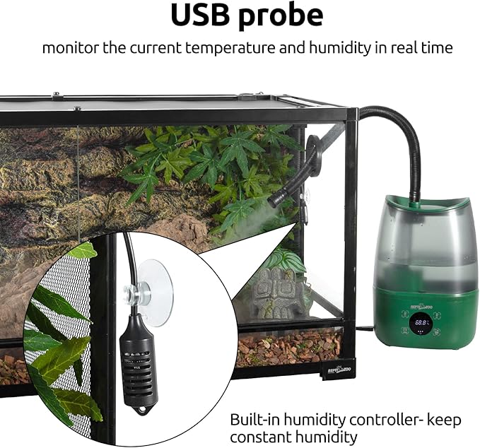 REPTIZOO Reptile Humidifier Fogger, 4L Large Reptile Fogger with Humidity Control, Terrarium Humidifiers with Extended Tube Automatic Reptile Misting System for Reptiles Amphibians Herps Vivarium - Image 5
