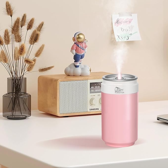 Humidifiers, Humidifier for Bedroom, Can Air Humidifier, Humidifiers for Home and Plants, USB Powered And Battery Powered Portable for Home Office Car Outdoor, 2 Mist Modes, Night Light, Auto-Off - Image 9