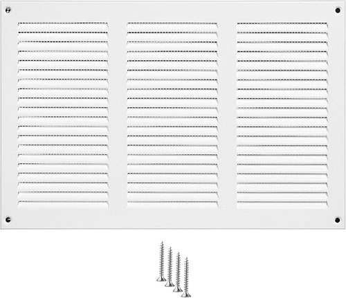 10x6 Vent Cover (Duct Opening) - White HVAC Return Air Grille for Wall and Ceiling - Metal AC Vent Cover with Mesh - Rectangular Ventilation Register - External Dimensions: 11.81" W x 7.87" H by TURvent