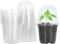 MIXC Clear Plant Nursery Pots with Humidity Dome 4" Soft Transparent Plastic Gardening Pot Planting Containers Cups Planter Small Starter Seed Starting Trays for Seedling with 10pcs Plant Labels by MIXC