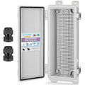 TICONN Outdoor Electrical Box Waterproof, Junction Box IP67 ABS Plastic Enclosure with Hinged Cover with Mounting Plate, Wall Brackets, Cable Glands (Off-White, 10.2"x4.3"x3.0") by TICONN