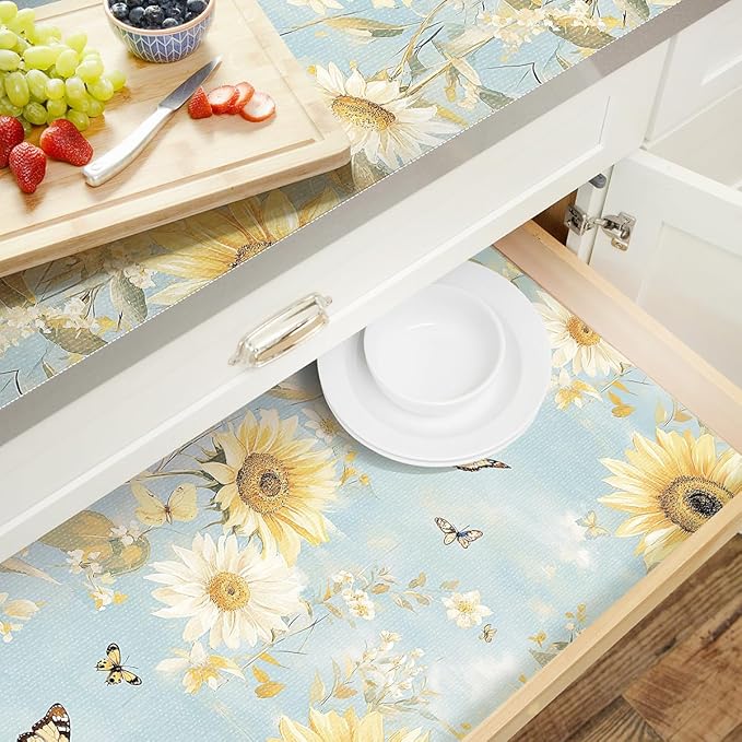 Shelf Liner for Kitchen Cabinets Non Adhesive Drawer Liner,Cabinet Liner for Shelves,Non Slip Kitchen Drawer Liners for Dresser,Waterproof Shelf Paper for Refrigerator,Cupboard,12In x 10FT - Image 7