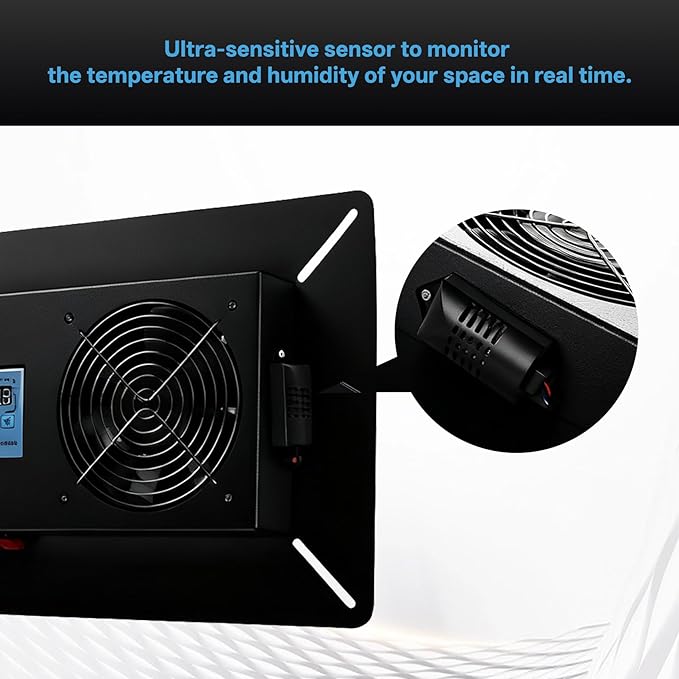 240 CFM Crawlspace Vent Fan, With Thermostat,Humidistat, Crawlspace Fans, For Moisture Reduction, Radon Mitigation, Freeze Protection, Ideal for Basement, Attic, Crawl Space Fan Vent(Black) - Image 6