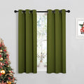 NICETOWN Christmas Bedroom Curtain Panels Blackout Draperies, Thermal Insulated Solid Grommet Blackout Drapes for Window Decoration (1 Pair, 29 by 45 inches, Olive Green) by NICETOWN