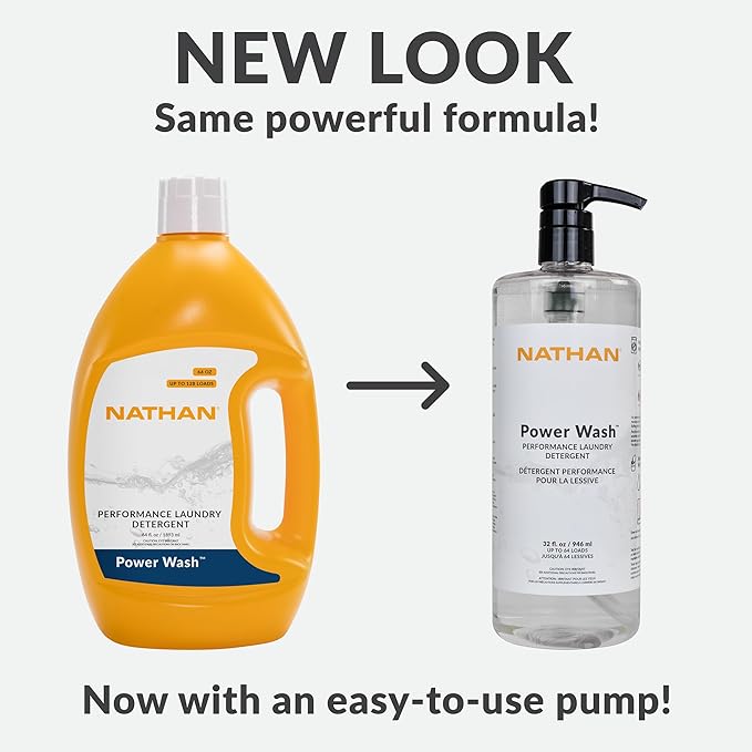 Nathan Power Wash Detergent, Natural Sport Detergent for Active Wear, Sports Equipment, Gets Rid of Odors and Stains - Image 2