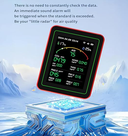 Smart Air Quality Monitor Indoor: WiFi Air Quality Tester, 15-in-1 Air Quality Meter with PM, CO2, TVOC, HCHO, AQI, Temperature and Humidity Sensor, App Remote Control, for Office Home - Image 7