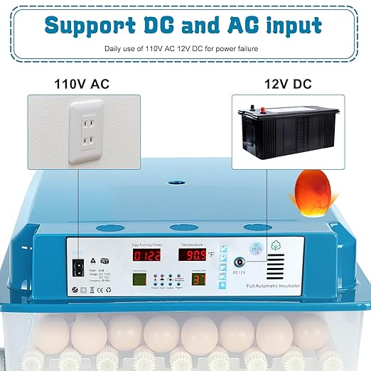 64 Egg Incubators for Hatching Eggs, with Auto Turner & Humidity Control, Automatic Egg Turning Rotates 360 Degrees, Visual Control Panel, Hatchable Duck/Goose/Bird Eggs for Home, Farm, Classroom - Image 8