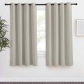 NICETOWN Natural Blackout Curtain 57 inch Length, W55 x L57 Inch, 8 Grommets Top, 1 Piece, Thermal Insulated Modern Window Treatment Soundproof Drape Panel for Bedroom/Living Room by NICETOWN
