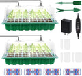 2 Packs Large Seed Starter Tray, Adjustable Brightness and Timer with 48 Full Spectrum LEDs, Seed Starter Kit with Drainage Holes, Tools and Labels for Indoor Plant Growing and Outdoor Gardening by RODINTOOfficial
