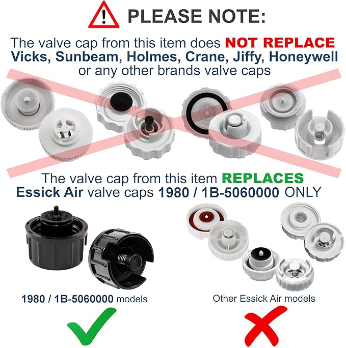 HQRP 2 pcs Bottle Cap Compatible with Essick Air AirCare Bemis H12 Series H12 300HB, H12 400HB, H12 600, H10 400, H12 001, H12 300, H12 400, H10400, H12001, H12300, H12400, H12600 Console Humidifiers - Image 3