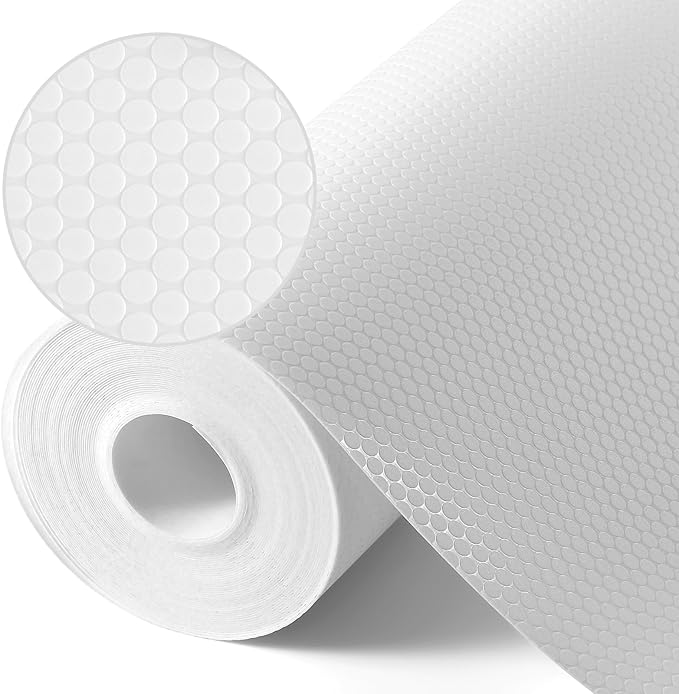 White Shelf Liners for Kitchen Cabinets Non Adhesive Drawer Liner for Bathroom Waterproof Refrigerator Liners for Shelves Fridge Plastic Mats Cabinet Cupboard Liner 11.8 x 393.7 Inches - Image 7