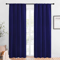 NICETOWN Blackout Curtains for Living Curtains, Navy Blue, 1 Pair, 34-inch W x 84-inch L, Home Decorations Thermal Insulated Solid Pole Top Blackout Drapes for Living Room by NICETOWN