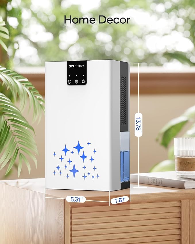 Dehumidifier, 95 OZ Water Tank Dehumidifiers for Home, 1000 sq. ft. Dehumidifier for Basement Bathroom Bedroom with Auto Shut Off, 7 Colors LED Light, Quiet Dehumidifiers with Sleep Mode, White - Image 2