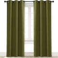 NICETOWN Blackout Room Darkening Window Curtain for Christmas Decoration, Thermal Insulated Solid Grommet Blackout Curtain/Drape for Living Room (Single Panel, 42 by 84 inches, Olive Green) by NICETOWN